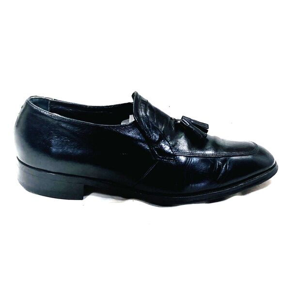 Florsheim Shoe Vintage Tassel Loafer 7.5 D Bicycle Toe Leather Black 53177 Mens main image 9